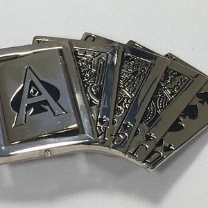 Brand New Royal Flush Belt Buckle 1st card flips
